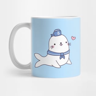 Cute White Seal Sailor Crew Mug